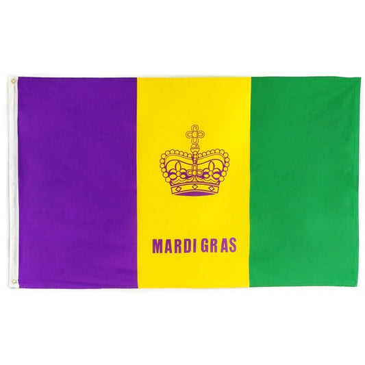 Mardi Gras  Flag 3 by 5 New Orleans Polyester Flag Purple green gold Decorate Door Window Railing Ornamental Home Collection