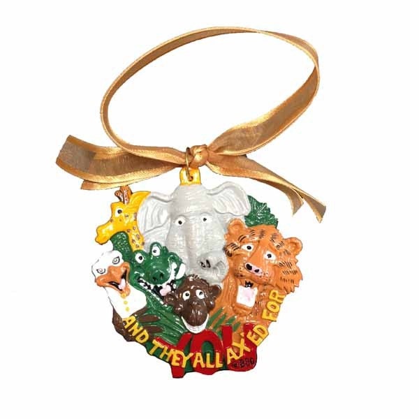 New Orleans Mardi Gras Audubon Zoo They All Axed For You Christmas Ornament Free Gift Box