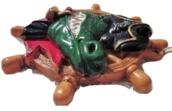 Alligator Pirate Wheel Christmas Holiday Mardi gras Cajun tree Ornament free gold pouch