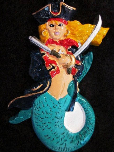 Pirate Lady Mermaid GASPARILLA Christmas Holiday Tree Oranament Mardi Gras New Orleans Cajun Creole Party FREE Gift Box