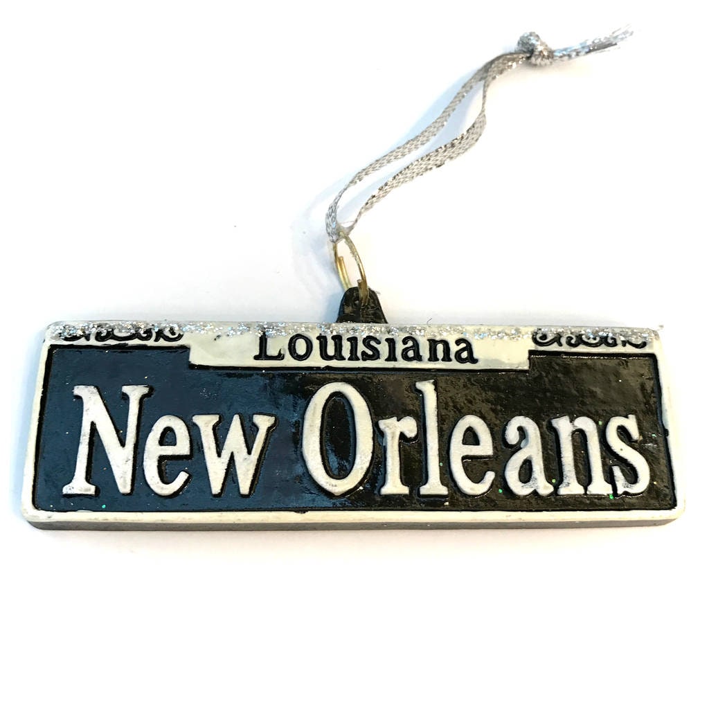 New Orleans Street Sign Christmas Holiday Cajun Ornament Lousiana Mardi Gras decor plus FREE Gold Gift Box