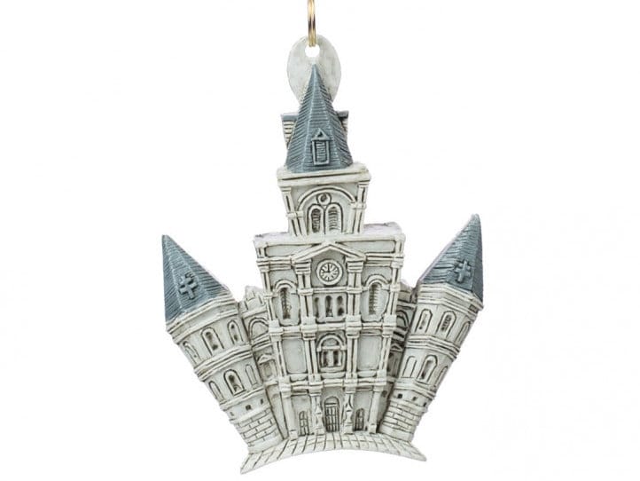 New Orleans St. Louis Cathedral Christmas Mardi Gras  Catholic Church Ornament Cajun Creole Party wedding Nola favor bridesmaids W/ Pouch