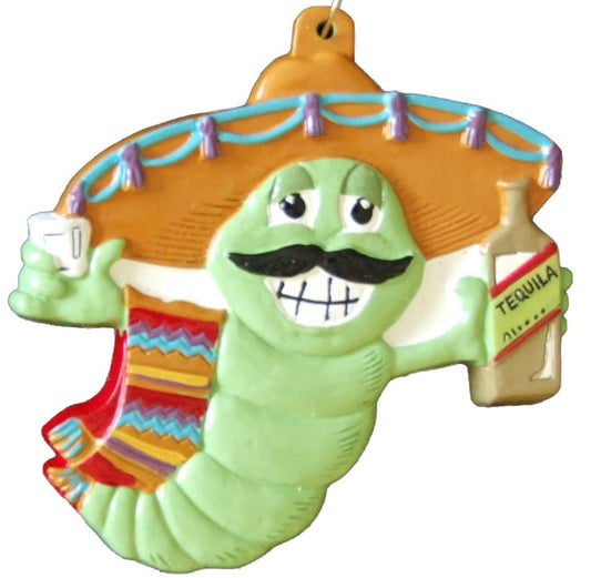 Christmas Navidad Tequila Worm Salt Holiday Ornament Cinco De Mayo Mexican Festival Mexico Box