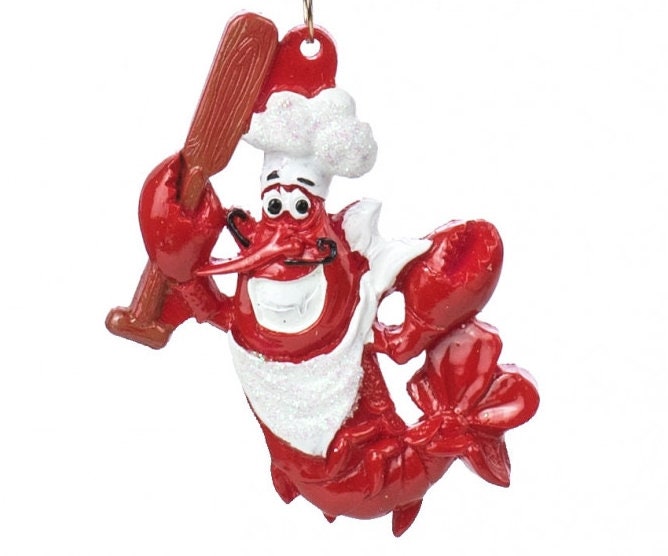 Chef Crawfish Lobster Cajun ornament New Orleans Cajun Creole Party FREE Gold Gift Pouch