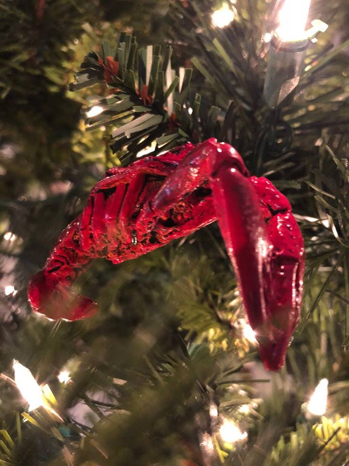 Realistic Crawfish Lobster Mardi Gras Christmas Tree Holiday Ornament Cajun Creole New Orleans Decor