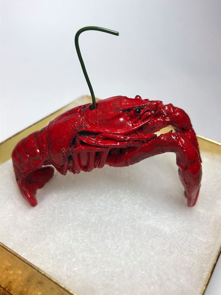 Realistic Crawfish Lobster Mardi Gras Christmas Tree Holiday Ornament Cajun Creole New Orleans Decor