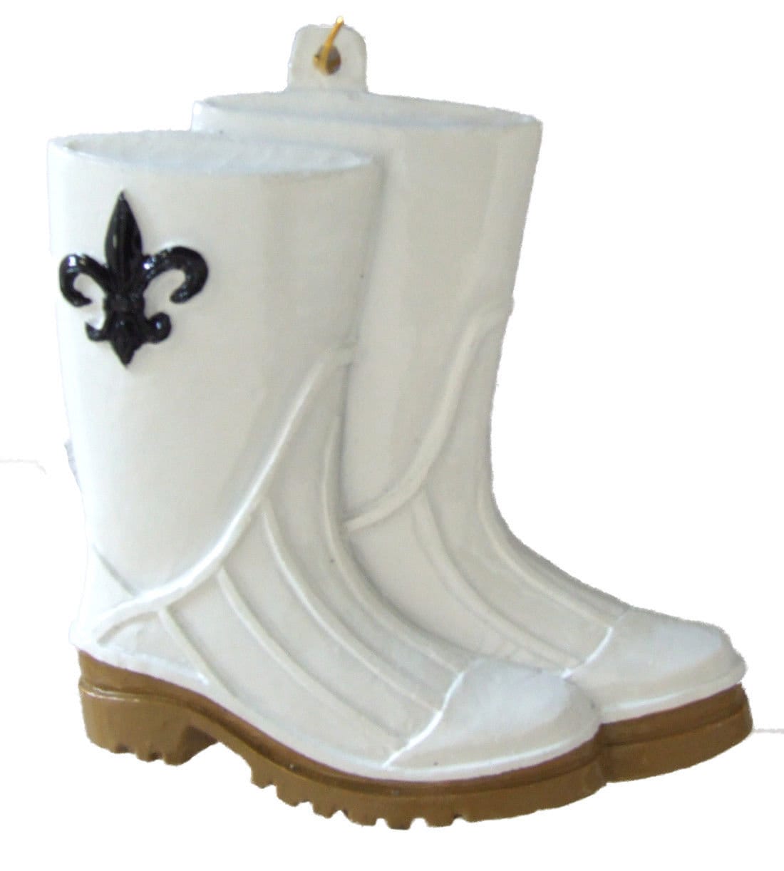 WHITE Shrimp BOOTS Christmas Black Fleur de Lis Tree ORNAMENT New Orleans Saints Louisiana Holiday  Cajun Creole Shrimp Boil Gift Bag