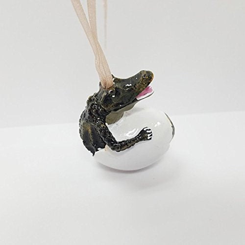 Alligator Crocodile Croc  Hatchlings" New Orleans Louisiana  Christmas Ornament BABY Gator Egg hatch  GOLD gift bag