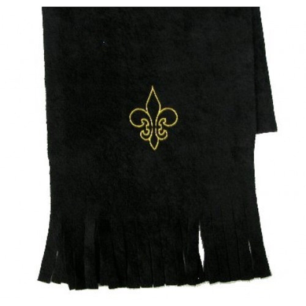 Fleur de lis Black and Gold Scarf New Orleans Saints