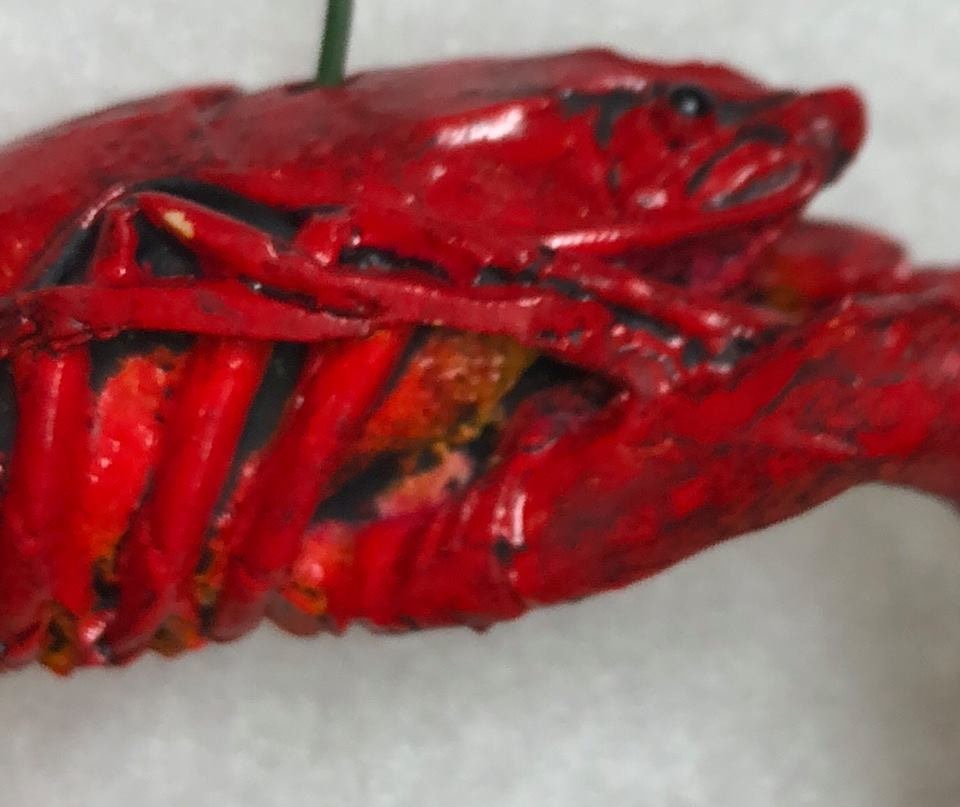 Realistic Crawfish Lobster Mardi Gras Christmas Tree Holiday Ornament Cajun Creole New Orleans Decor