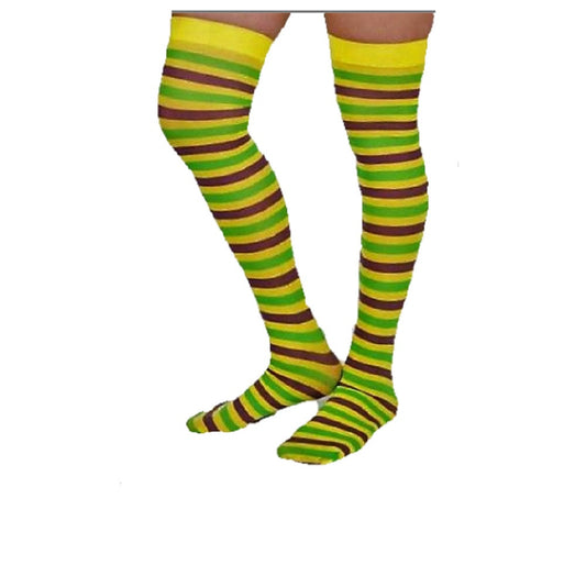 Over Knee Long Sock Striped Mardi Gras Socks Costume Stockings