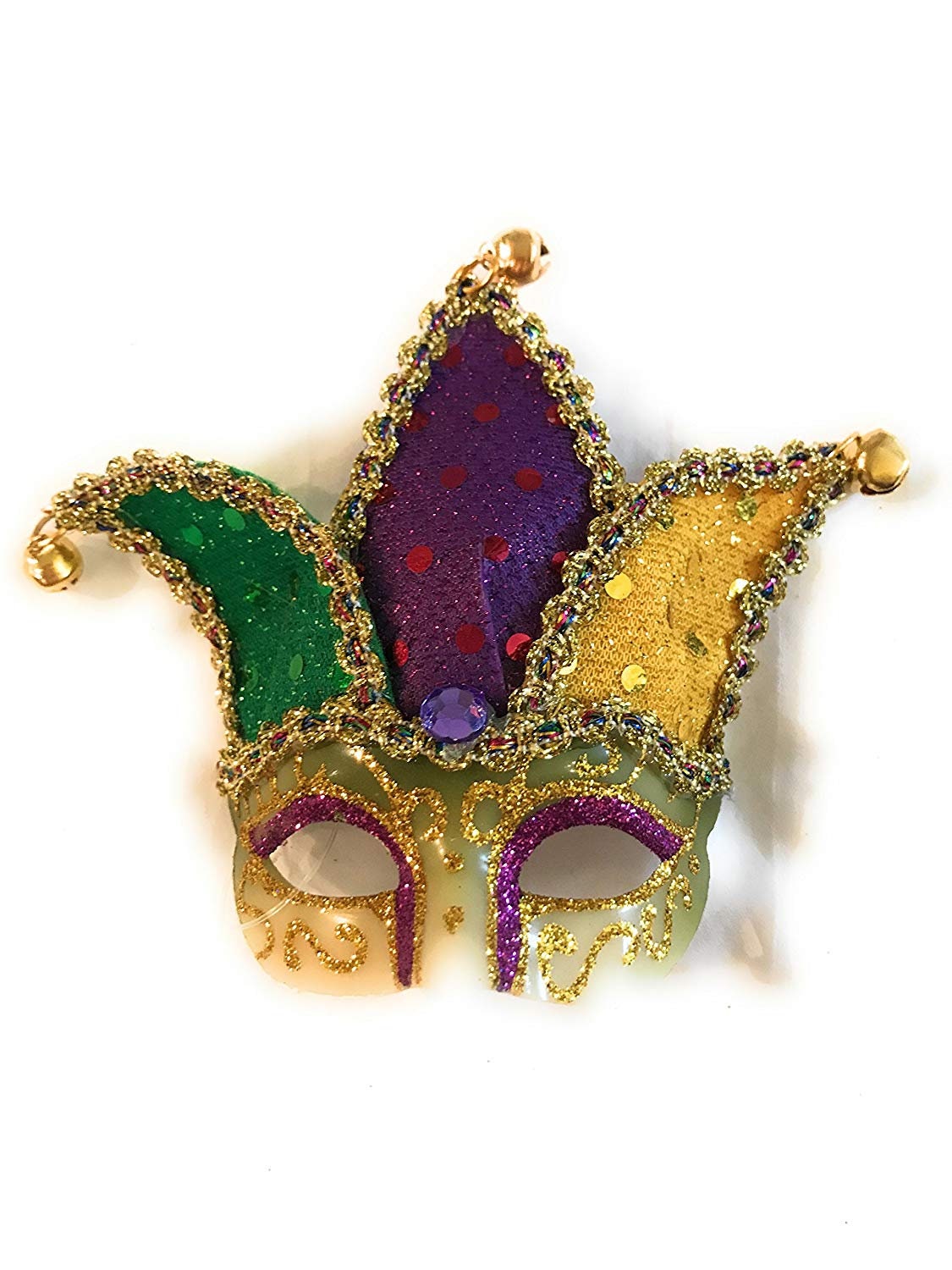 Mardi Gras Mini Jester Mask Magnets, 3 Pack NEW ORLEANS Ornament Decor