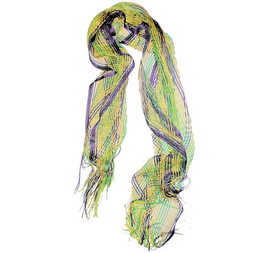 Mardi Gras Long Scarf Purple Green Gold Masquerade costume Ball