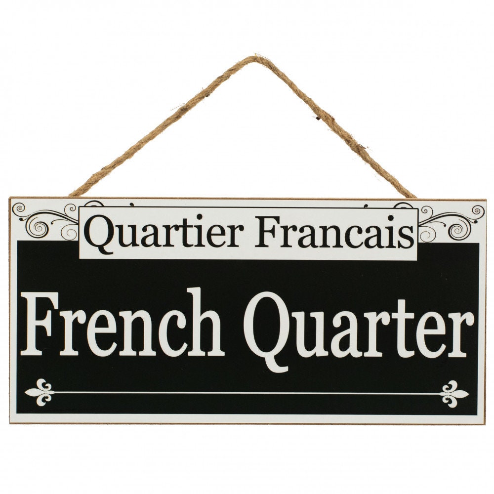 12" Wooden Sign: French Quarter Bourbon Street New Orleans Mardi Gras Christmas Parade Fleur De lis