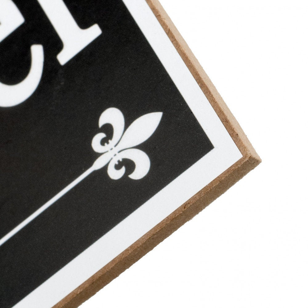 12" Wooden Sign: French Quarter Bourbon Street New Orleans Mardi Gras Christmas Parade Fleur De lis