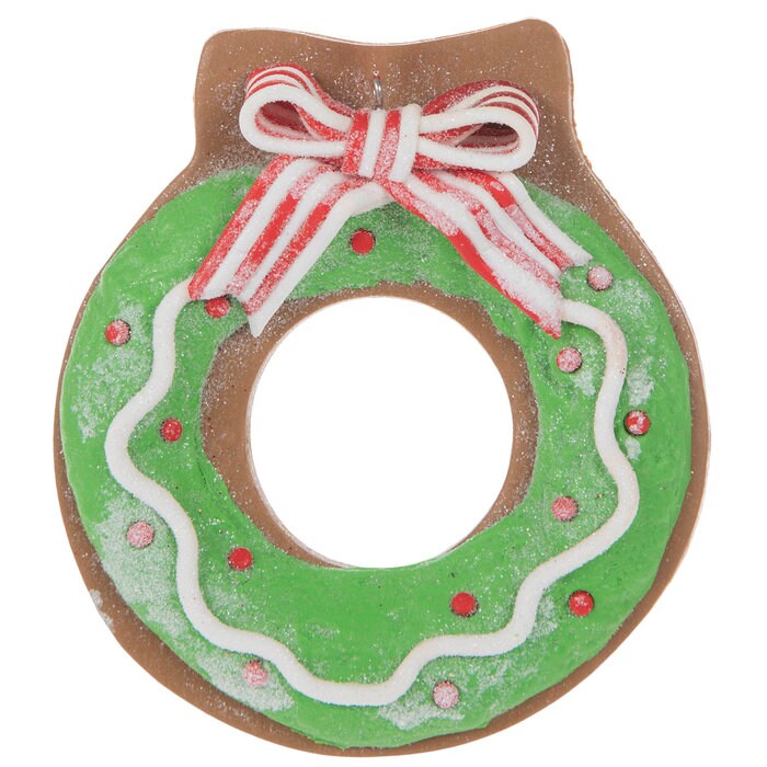 Christmas Wreath Cookie Ornament Candy and Pastry Holiday Tree Sugar Sweets