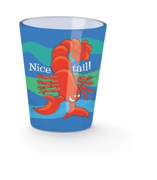 Shot Glasses - ( SET OF 2!) Nice Tail Crawfish/Lobster glass New Orleans Mardi Gras Crawfish boil cajun party Bourbon St Christmas Gift