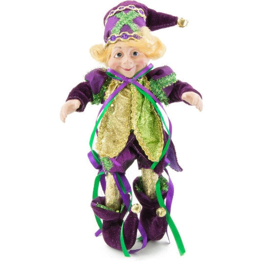 Mardi Gras Christmas Elf Holiday Cajun Creole Bayou on Louisiana Carnival Gift  ornament posable