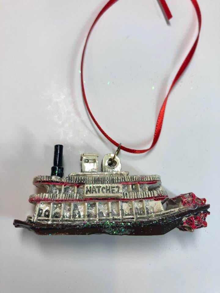 Landmark New Orleans Natchez Steamboat Mardi Gras Christmas Holiday Ornament Party Cajun Louisiana