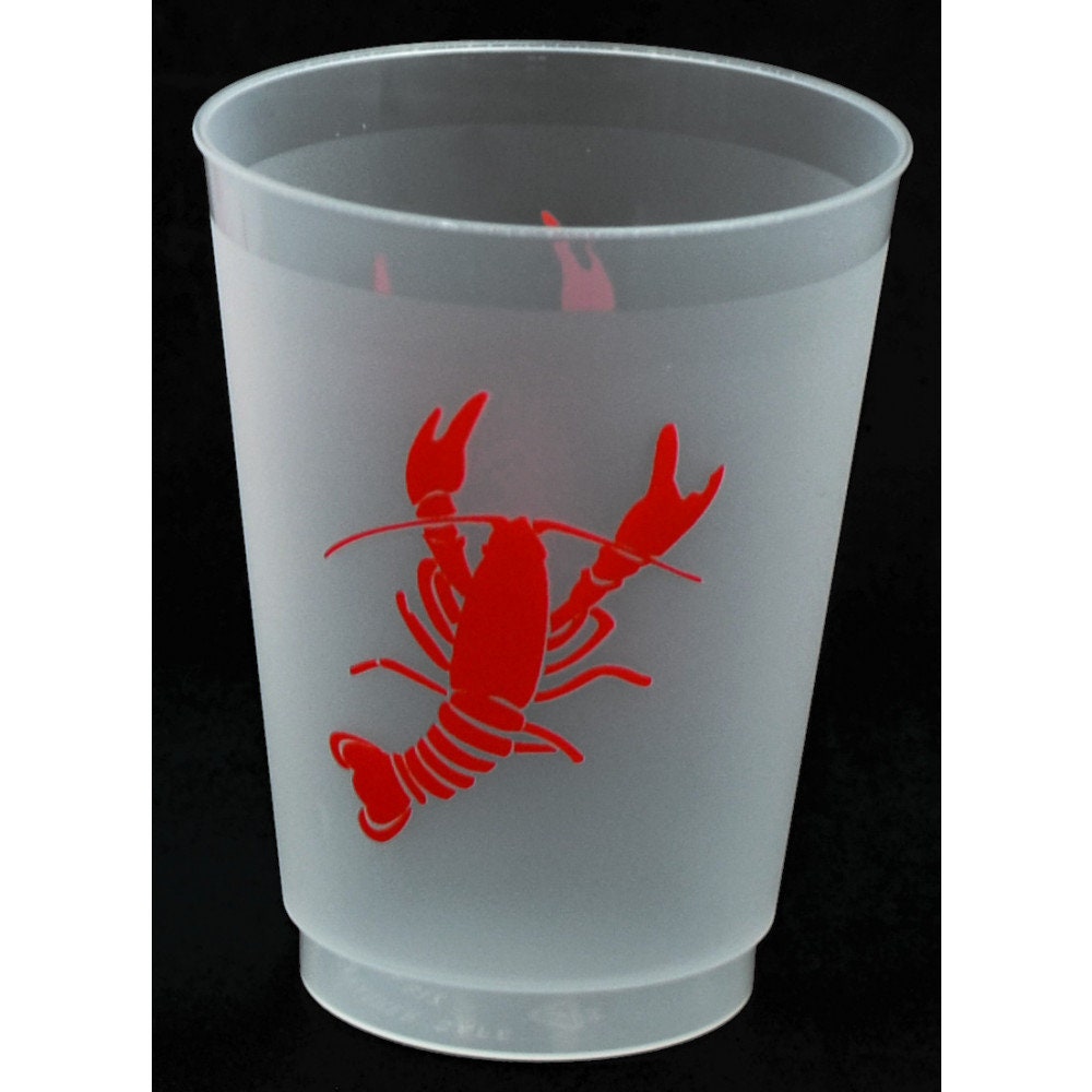 Crawfish Frost-Flex Plastic Cups Party Cups - Crawfish lobster Boil Plastic Party Cups - Boil - Lobster Cup Party New Orleans Seafood