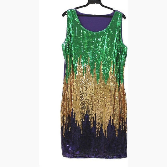 Mardi Gras Sequin Splash Party/ Parade/ Ball Dress (Large)