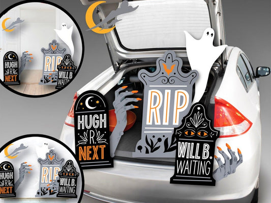 Haunted House Trunk or Treat CEMETERY GHOST TOMBSTONE Witch Décor Decorating Kit Halloween  Car  Truck