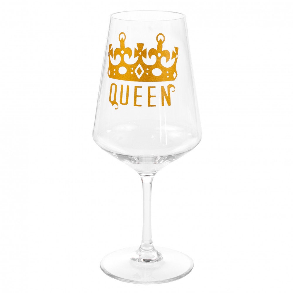 9" Plastic Wine Glass SET Queen AND King Mardi Gras Party