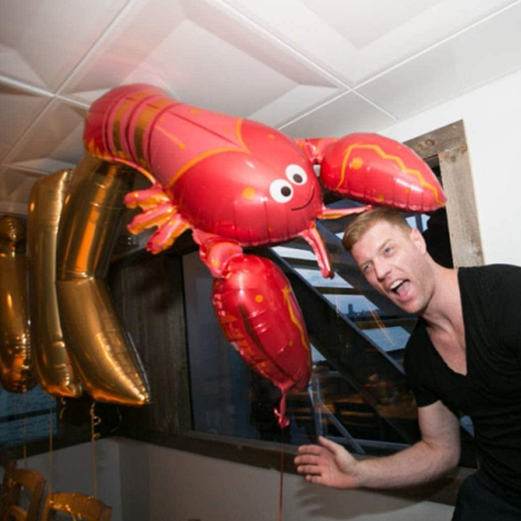 Crawfish Red JUMBO FOIL (SET of 3!) 3.5 Ft by 2.5 Ft  Balloons Lobster Seafood Boil Party New Orleans Cajun Birthday