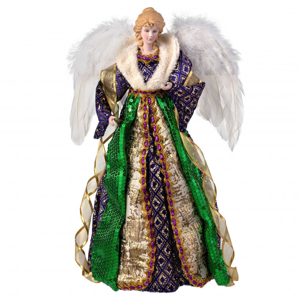 Mardi Gras Christmas Holiday Angel Christmas Tree Topper 18" Carnival Cajun Creole Party decoration Decor