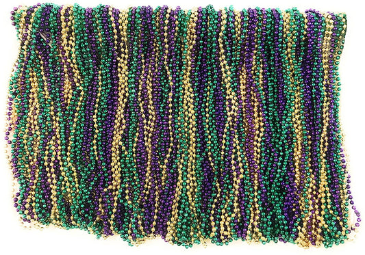 Mardi Gras Beads 33 inch 7mm, 10 Dozen, 120 Pieces (Purple Green Gold)Necklace Assortments/ Mardi Gras Throw Beads Carnival Fat Tuesday