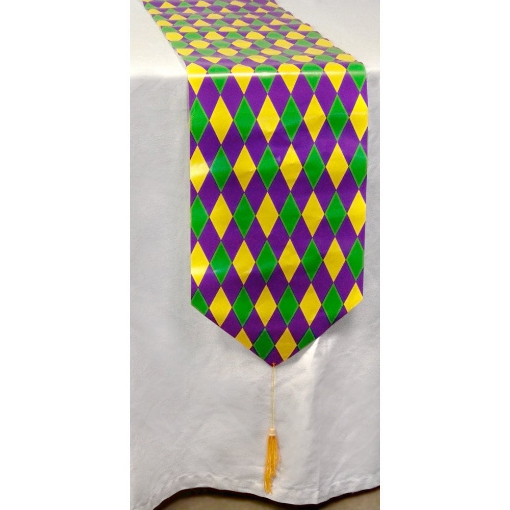 72" Printed Mardi Gras Table Runner Fleur de Lis Decoration  Table Decor New Orleans