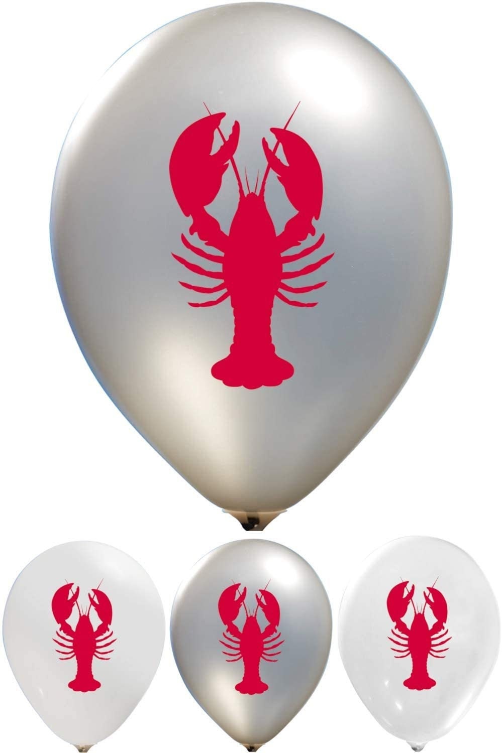 Crawfish Red Latex 12" DOUBLE SIDED Printed  Balloons Lobster Seafood Boil Party New Orleans Cajun Birthday Helium Latex