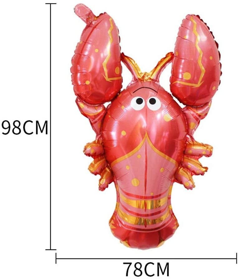 Crawfish Red JUMBO FOIL (SET of 3!) 3.5 Ft by 2.5 Ft  Balloons Lobster Seafood Boil Party New Orleans Cajun Birthday