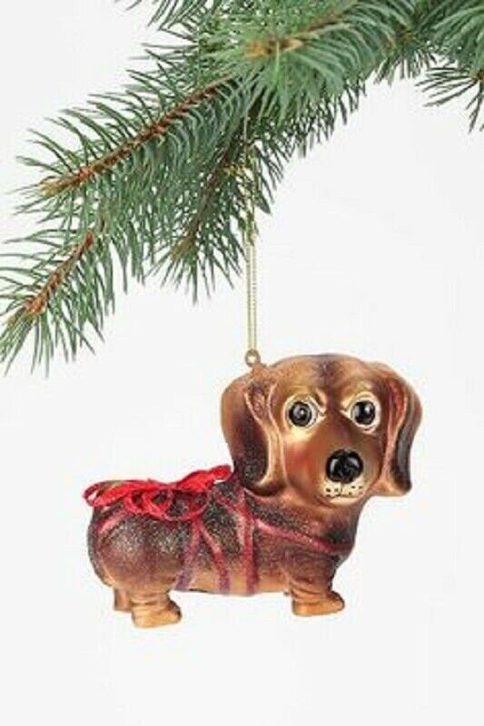 Sweet Happy Face Dachshund Christmas Ornament  in Christmas Dog Lovers puppies Unique Gifts Ornaments,