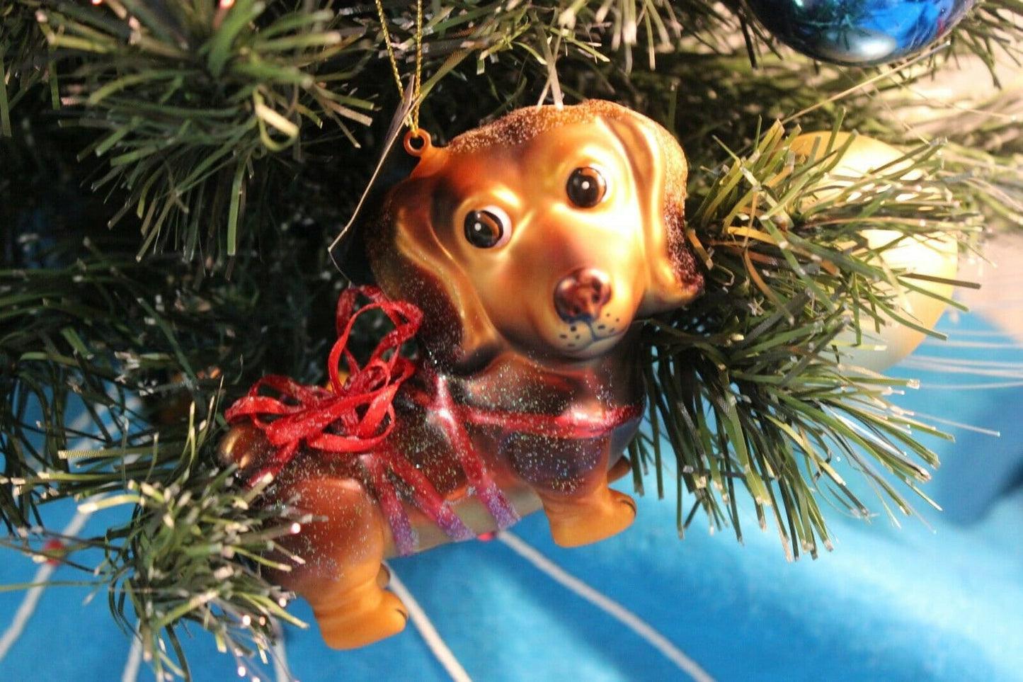 Sweet Happy Face Dachshund Christmas Ornament  in Christmas Dog Lovers puppies Unique Gifts Ornaments,