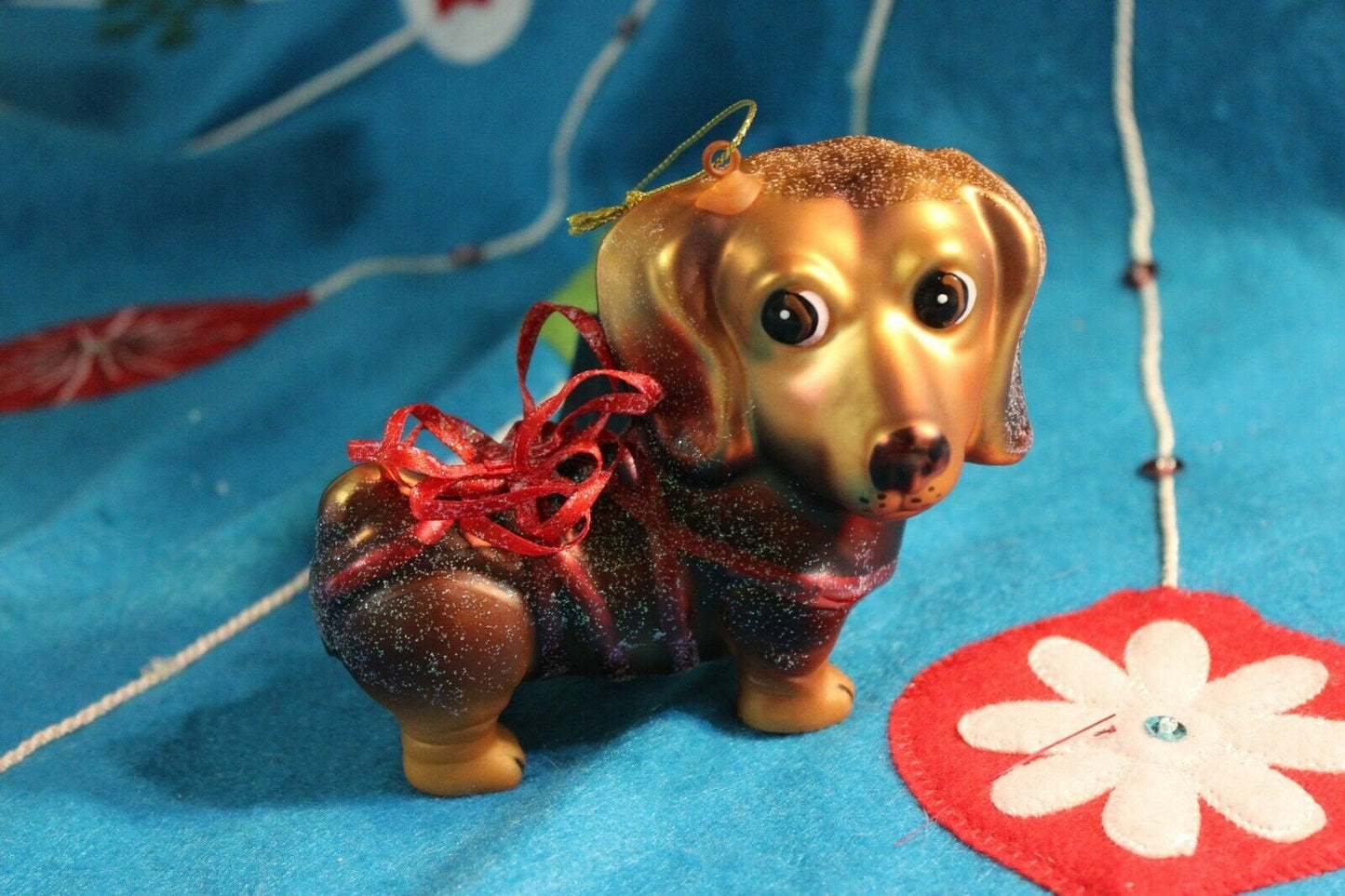 Sweet Happy Face Dachshund Christmas Ornament  in Christmas Dog Lovers puppies Unique Gifts Ornaments,