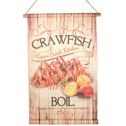 32" Crawfish Boil Banner Welcome Flag Louisiana Mardi Gras Fleur De Lis Door Decor Seafood Party Decorations