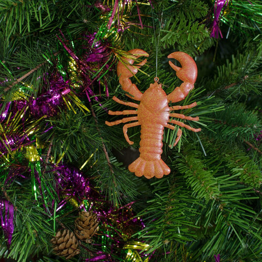 Cajun Christmas 5" Red Metal Holiday Ornament Crawfish boil Lobster mardi gras Carnival Mardi Gras includes Free Gold Gift Box Bonus