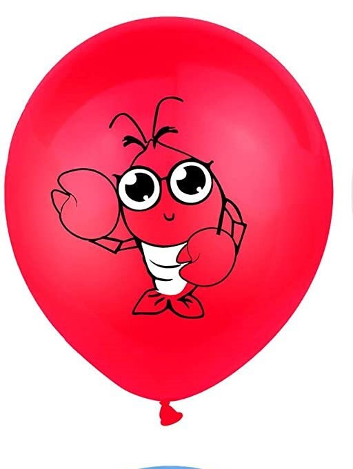 Crawfish Red Latex 12" Printed  Balloons Lobster Seafood Boil Party New Orleans Cajun Birthday