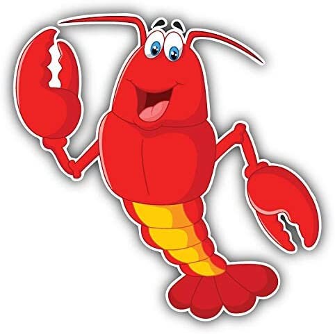 Crawfish Red (set of 5)  1 inch Sticker Scrapbooking, Calendars, Arts, Kids DIY  Lobster Seafood Boil Party New Orleans Cajun Birthday