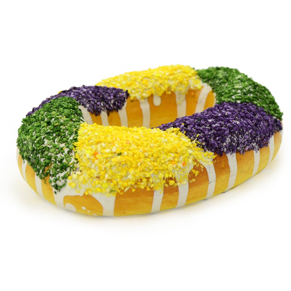 Mardi Gras Styrofoam King Cake Decoration Purple Green Gold