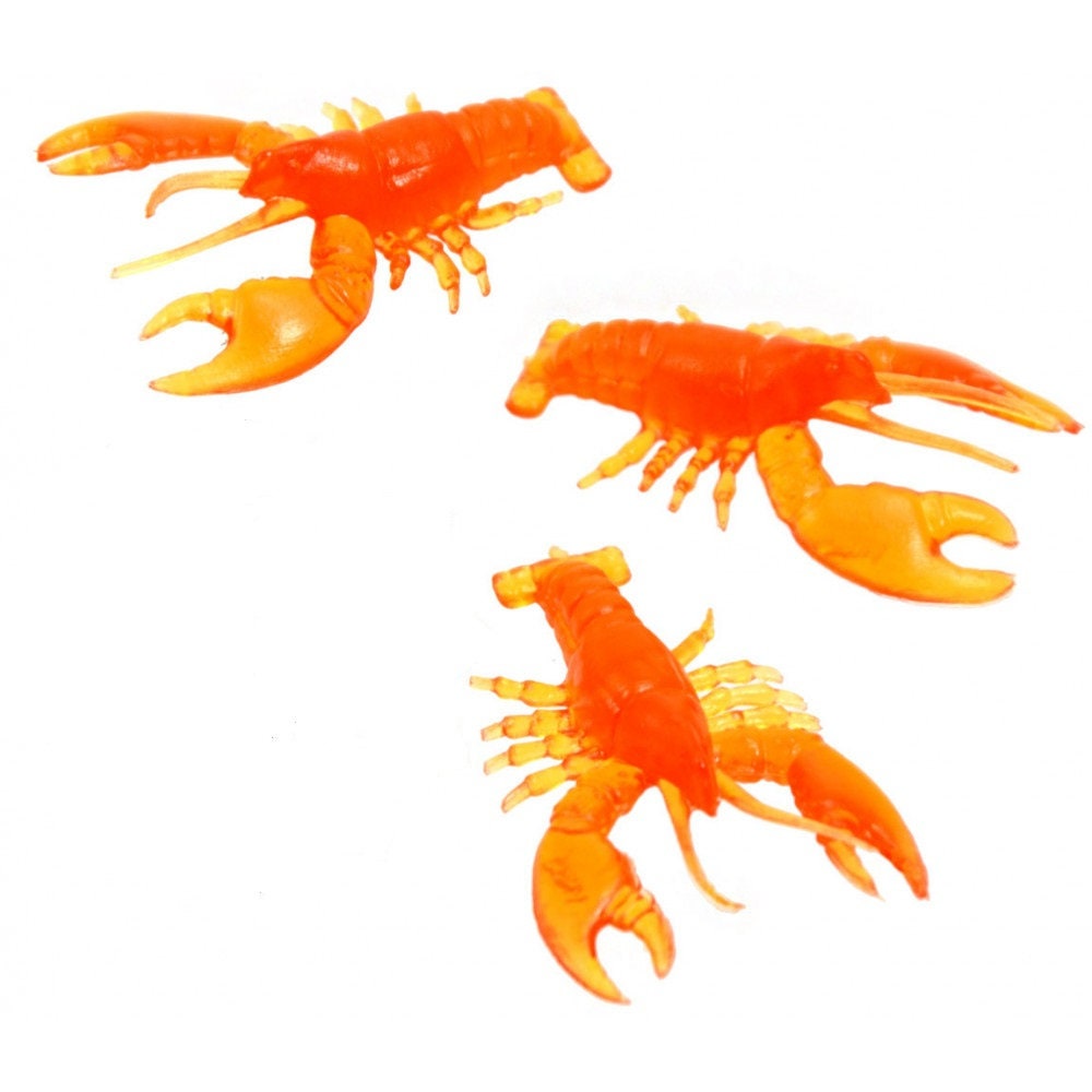 A pack of 12 Small Rubber Red Crawfish LOBSTER Crayfish for Boil Seafood Crab Party