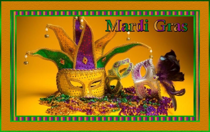 Large MARDI GRAS  Mystery Box Carnival beads Mask Ornaments Party Decorations Bourbon St.