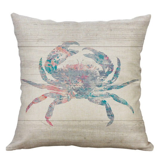 Fresh Catch Louisiana blue Crab Rustic Throw Pillow Case  Cotton Linen  Home Decor Pillowcase  Boil Seafood Decorative