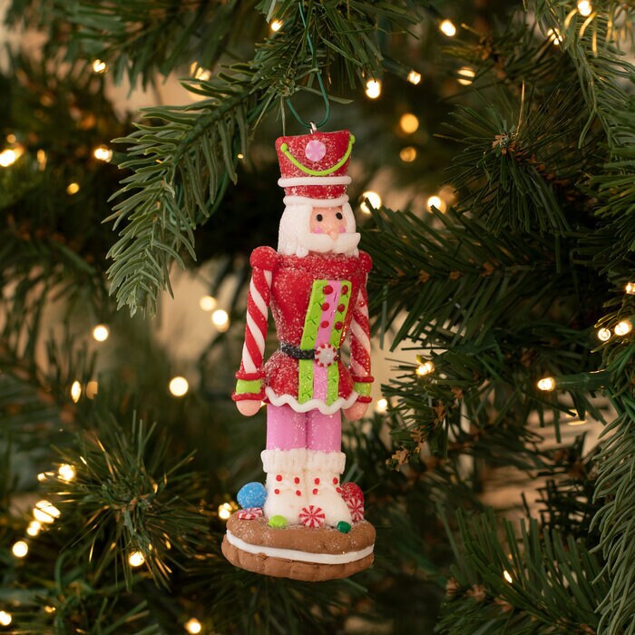 Candy Nutcracker Ornament Cane red white Peppermint Icing Confetti Sugar Sprinkles Christmas Ornament Tree Decoration Krispy kreme Holiday