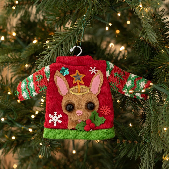 Chihuahua Ugly Sweater  Ornament  Christmas Ornament Tree Decoration Holiday