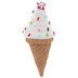 Pink & White Ice Cream Cone Ornament Glitter Ornament Christmas Holiday Blue Bell