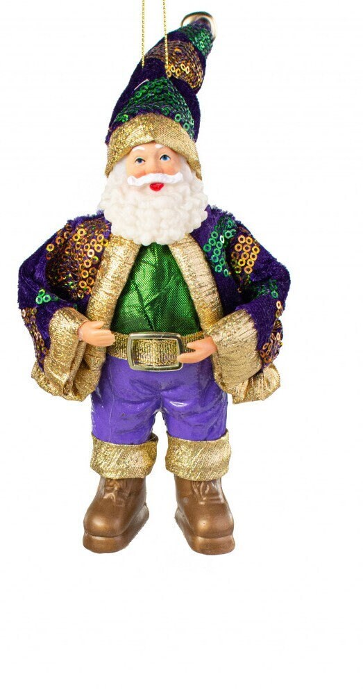 Mardi Gras King Santa Christmas Holiday Tree Ornament from right from Santa's Workshop Cajun Creole party decor