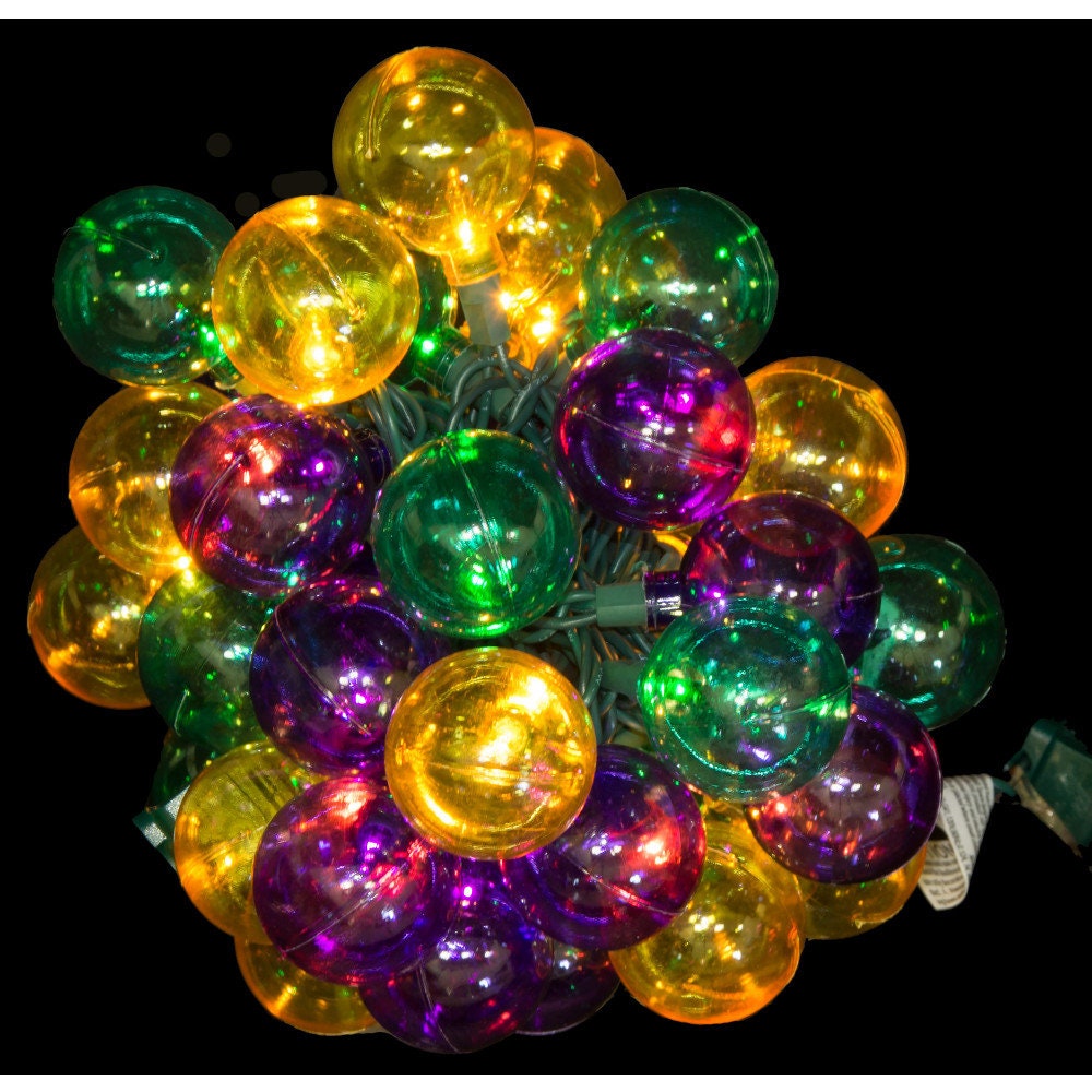 Mardi Gras Globe Lights (40 Light) tree Lights Ornament Home Collection Decor Fat Tuesday indoor/outdoor decoration decor house