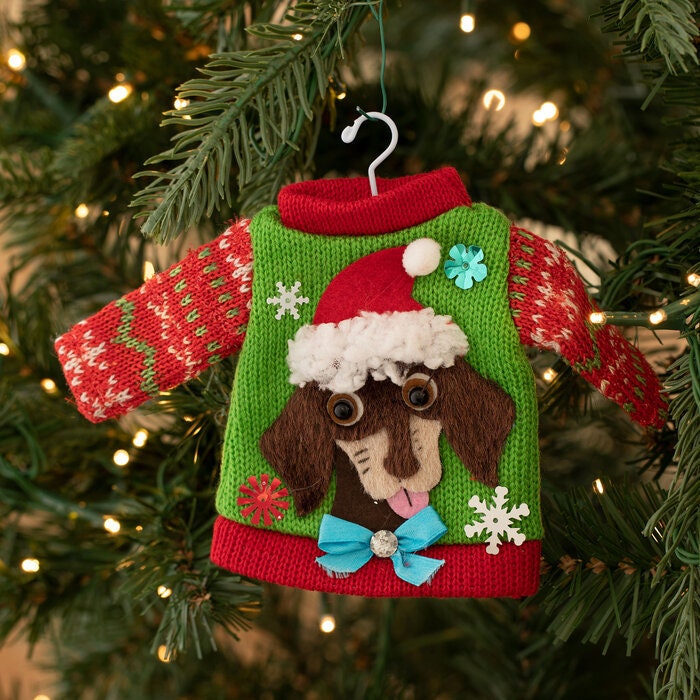 Dachshund Ugly Sweater  Ornament  Christmas Ornament Tree Decoration Holiday